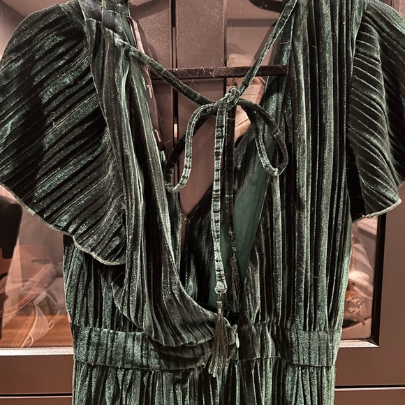 Green Velvet Mink Pink Free People Jumpsuit - Picture 3 of 5